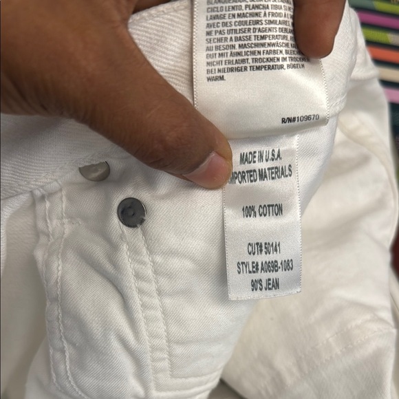 AGOLDE 90's Mid Rise Loose in Cloudburst White Distressed Women's Jeans size 26 - Picture 10 of 11